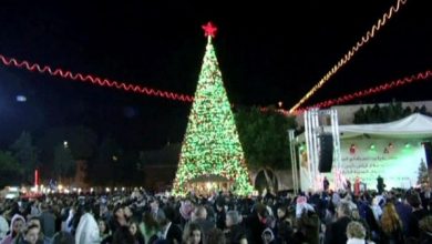Photo of إضاءة شجرة الميلاد في بيت لحم