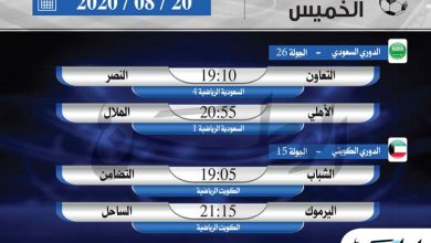 Photo of أبرز المباريات المحلية والعربية ليوم الخميس أغسطس