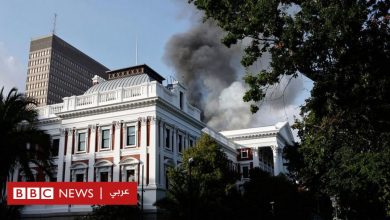 Photo of جنوب أفريقيا: اندلاع حريق ضخم في مبنى البرلمان بمدينة كيب تاون
